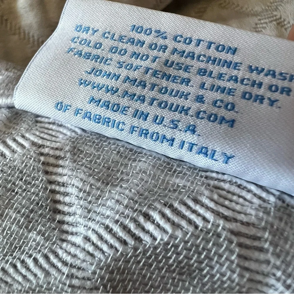 MATOUK NADIA MATELASSE’ COTTON BOUDOIR PILLOW SHAM SILVER  NWOT